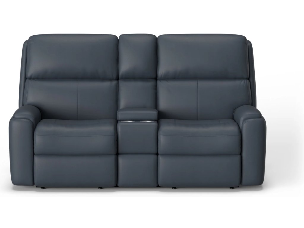 Rio Leather Power Reclining Loveseat with Console - image 1