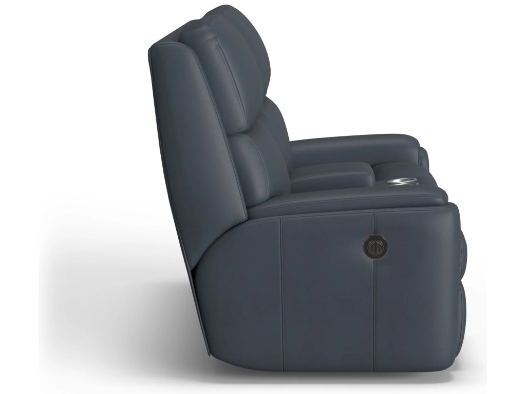 Rio Leather Power Reclining Loveseat with Console - image 2