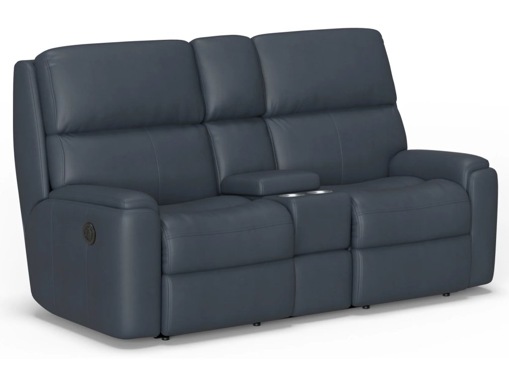 Rio Leather Power Reclining Loveseat with Console - image 3