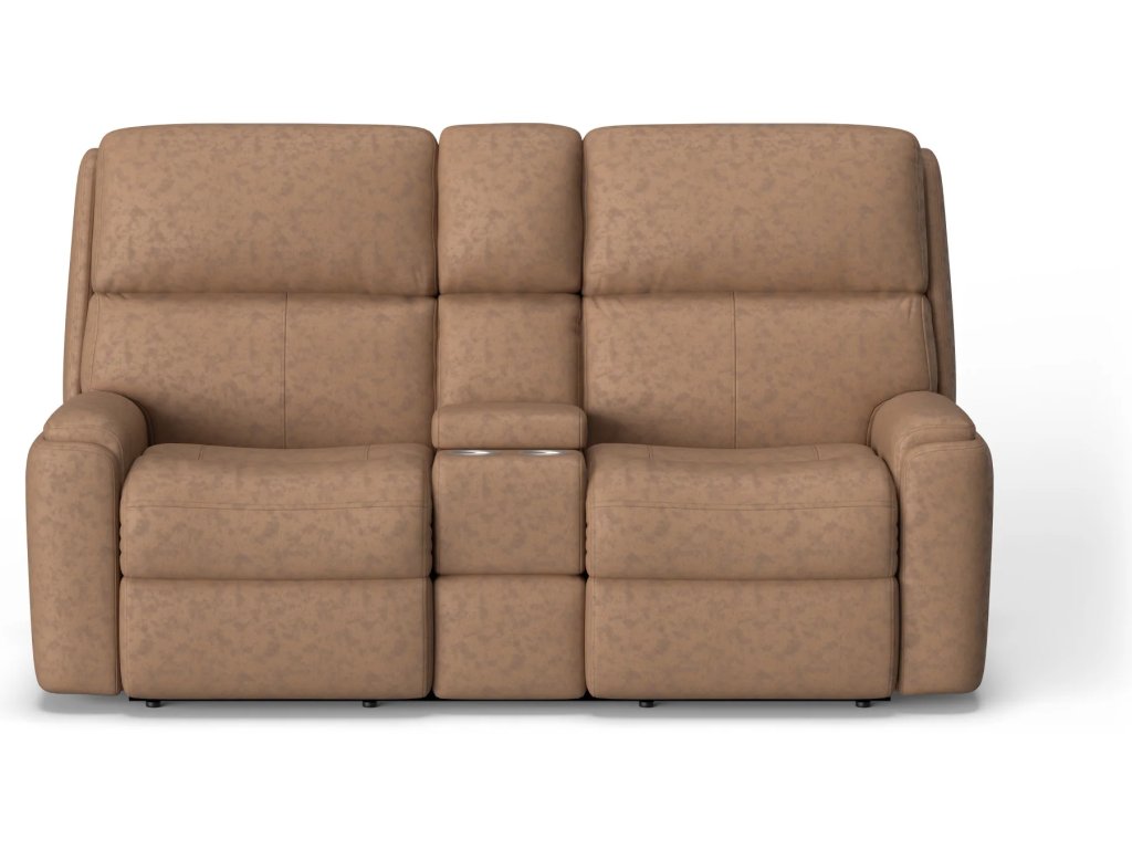 Rio Leather Power Reclining Loveseat with Console - image 4