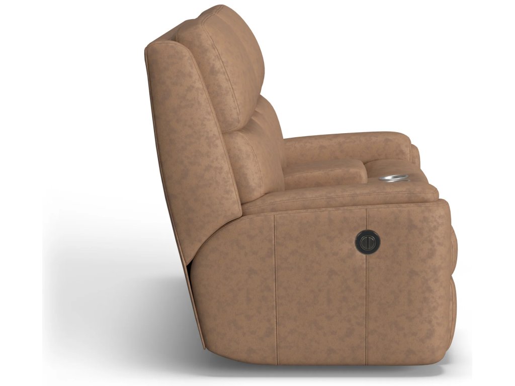 Rio Leather Power Reclining Loveseat with Console - image 5