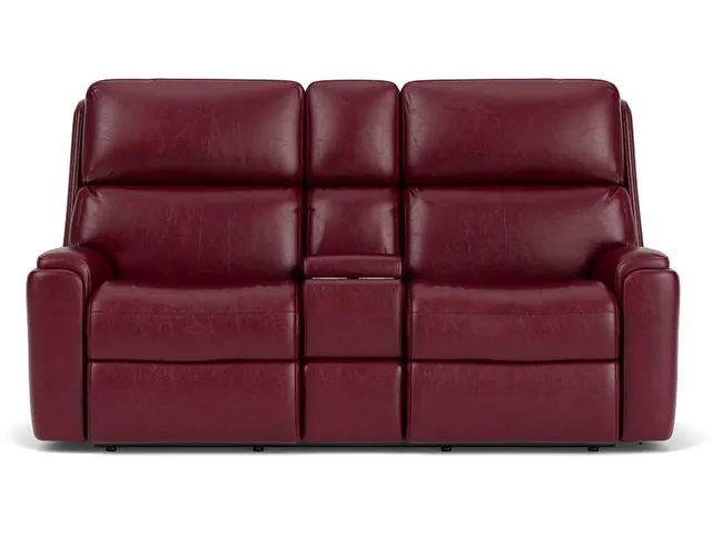 Rio Leather Reclining Loveseat with Console - Alternative View