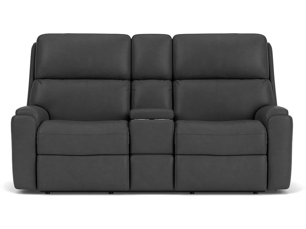 Rio Leather Reclining Loveseat with Console - image 4