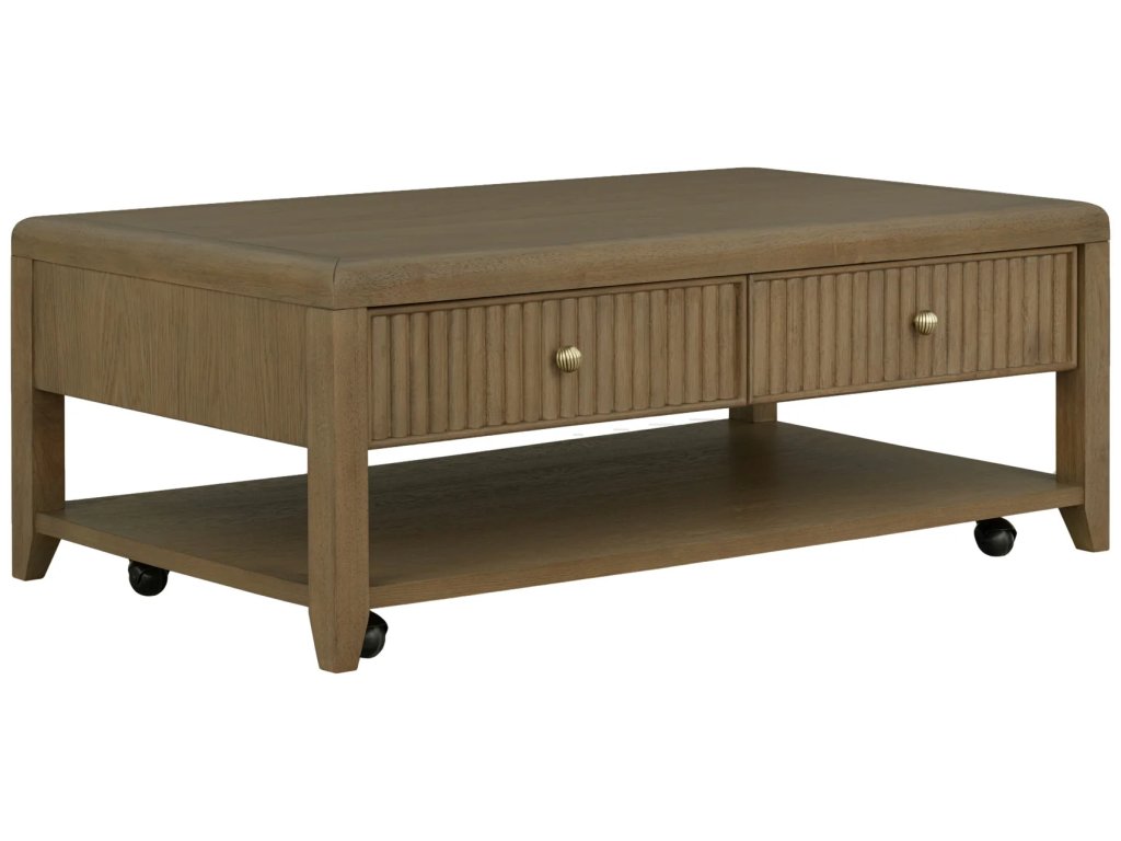 Reed Rectangular Coffee Table with Casters - main image