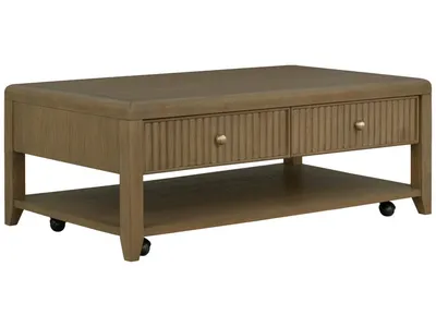 Reed Rectangular Coffee Table with Casters