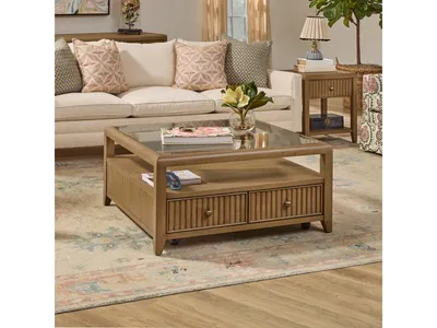 Reed Square Coffee Table with Casters