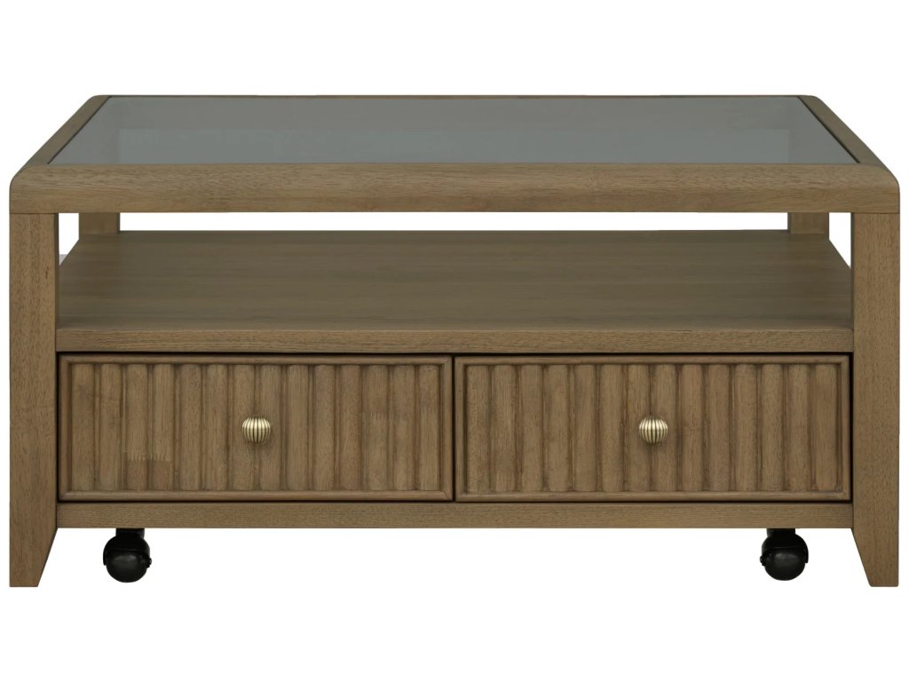 Reed Square Coffee Table with Casters - image 1
