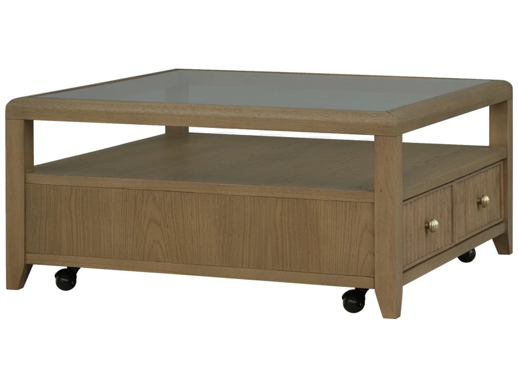 Reed Square Coffee Table with Casters - image 2