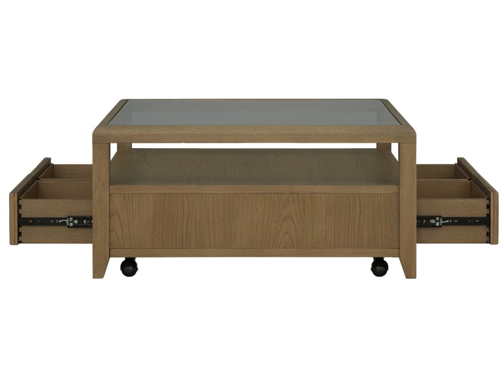 Reed Square Coffee Table with Casters - image 5