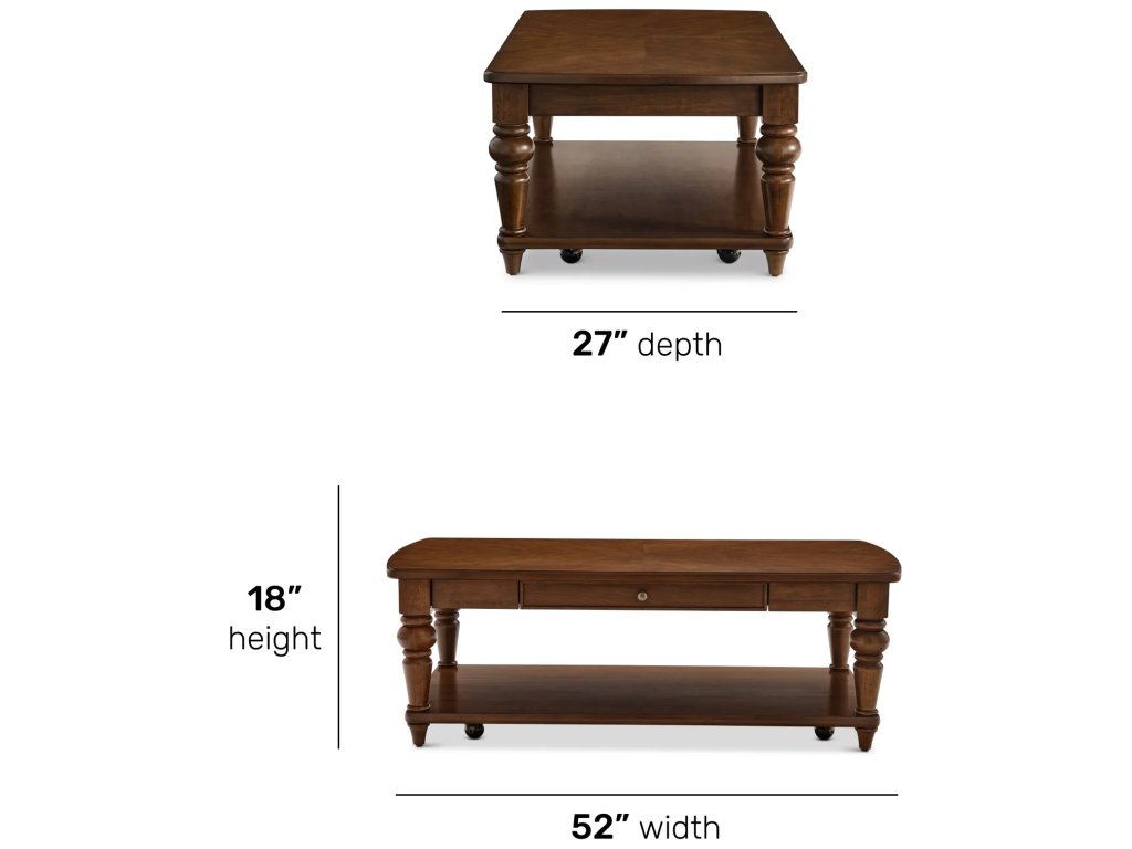 Bellevue Rectangular Coffee Table with Casters - image 4