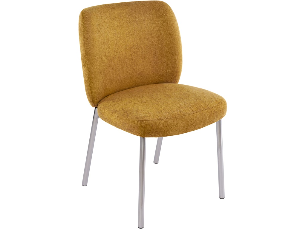 Fomo Chenille-upholstered Stainless Steel Base Dining Chair in Pineapple - image 1