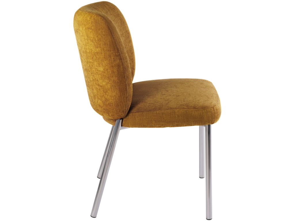 Fomo Chenille-upholstered Stainless Steel Base Dining Chair in Pineapple - image 2