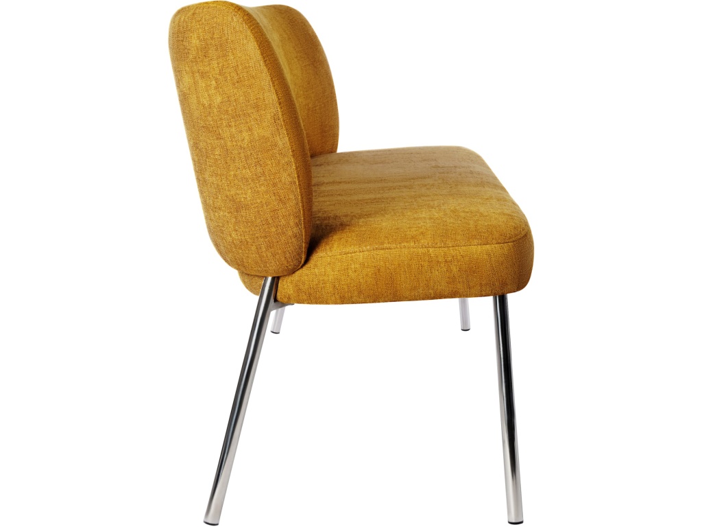 Fomo Chenille-upholstered Stainless Steel Base Dining Chair in Pineapple - image 3