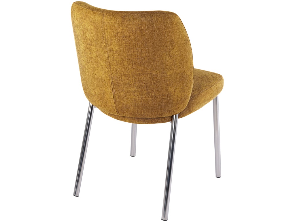 Fomo Chenille-upholstered Stainless Steel Base Dining Chair in Pineapple - image 4