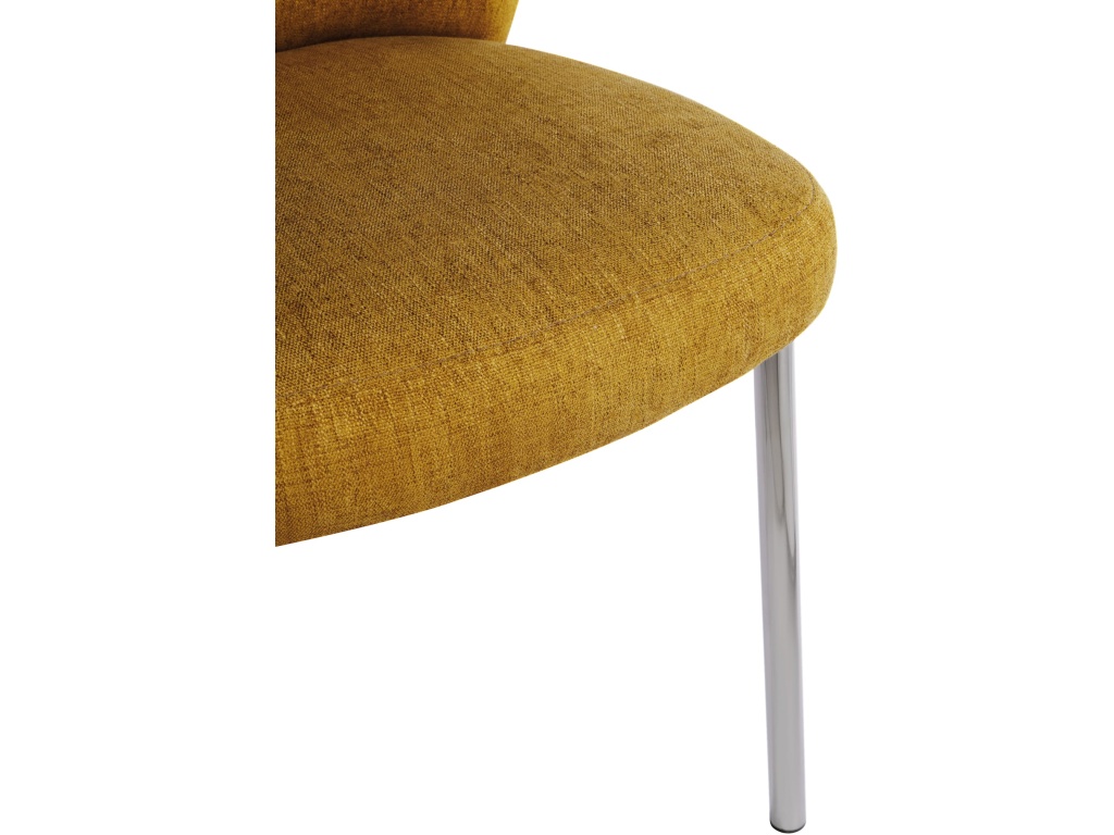 Fomo Chenille-upholstered Stainless Steel Base Dining Chair in Pineapple - image 5