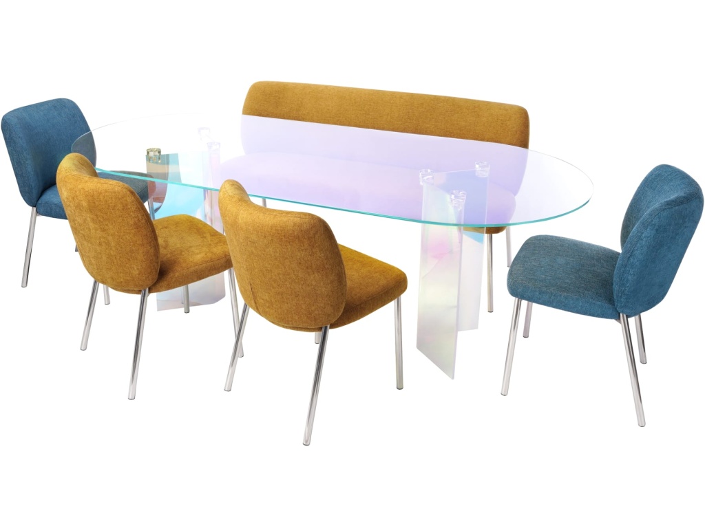 Fomo Chenille-upholstered Stainless Steel Base Dining Chair in Pineapple - image 7