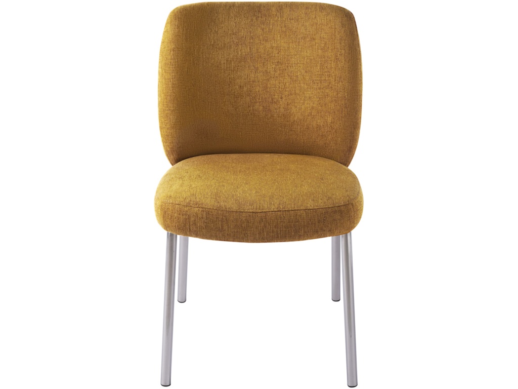Fomo Chenille-upholstered Stainless Steel Base Dining Chair in Pineapple - main image