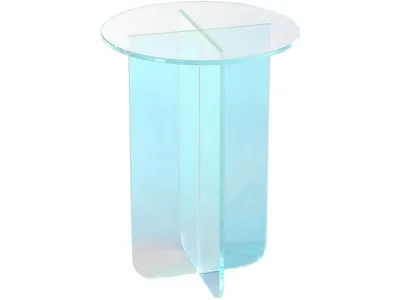 Fomo Small End Table in Iridescent Glass