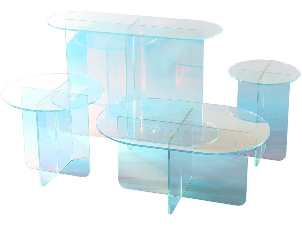 Fomo Small End Table in Iridescent Glass - image 2