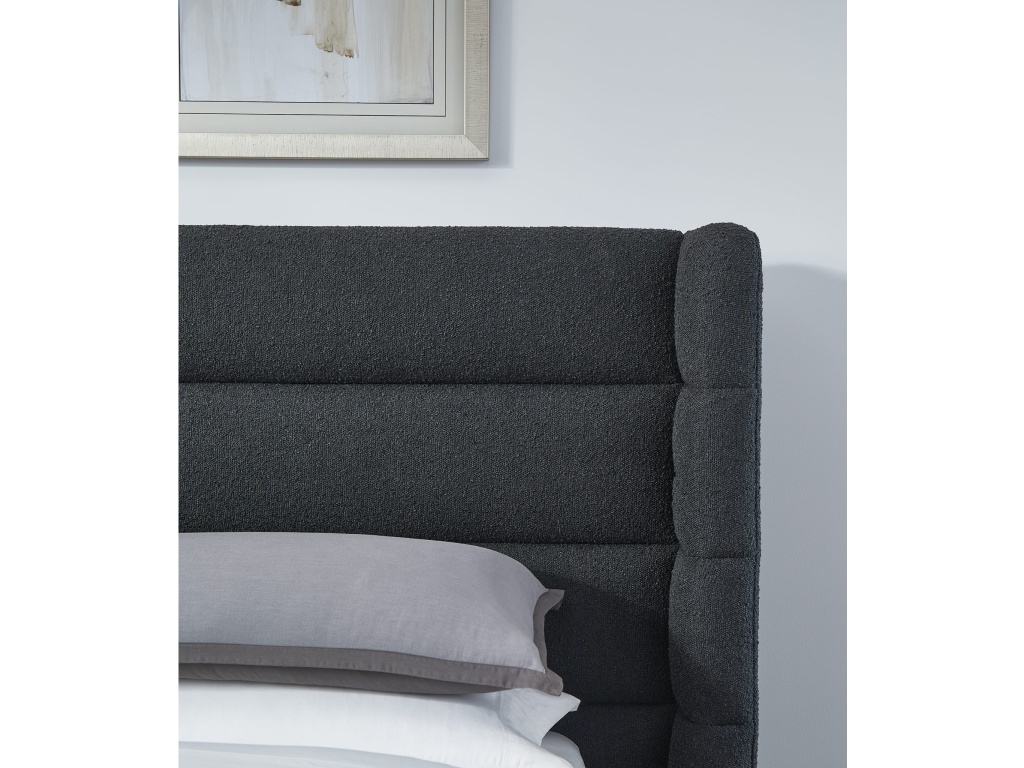 Frank Upholstered Wingback Platform Bed in Ember Boucle - image 1