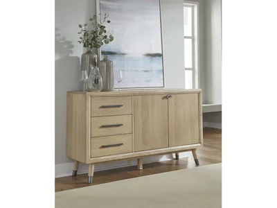 Franklin Three Drawer Two Door White Oak Sideboard in Au Natural