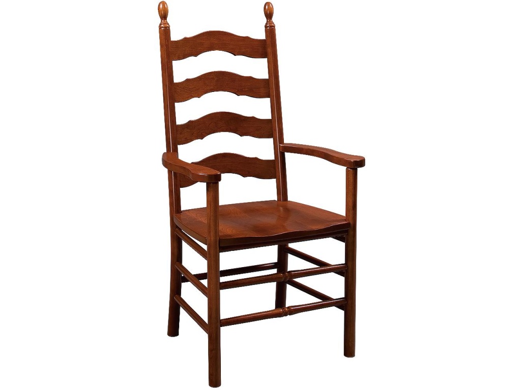 Zimmerman Chair French Country Ladderback Arm Chair, alternate view 1