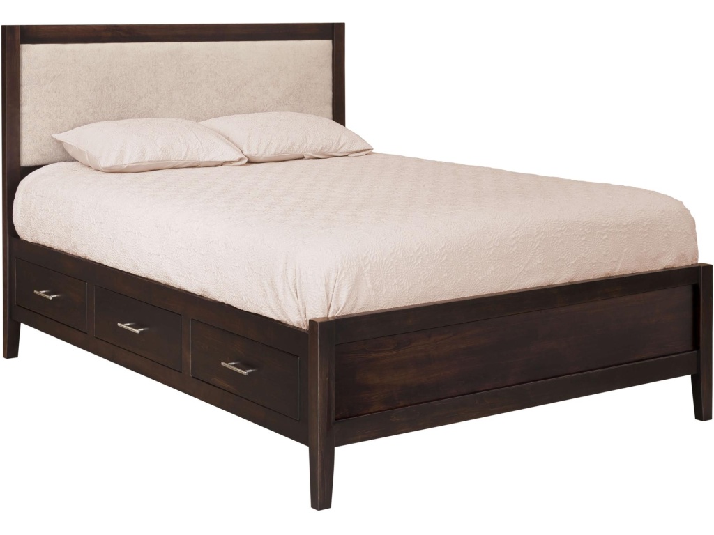 Zimmerman Chair Upholstered Panel Bed With Footboard Storage, alternate view 1