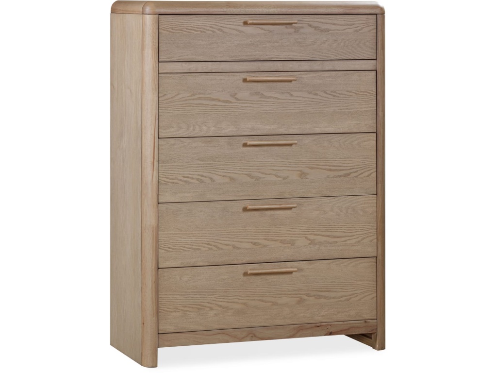 Furano Five Drawer Ash Wood Chest in Ginger - image 1