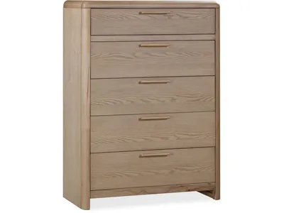 Furano Five Drawer Ash Wood Chest in Ginger - Alternative View