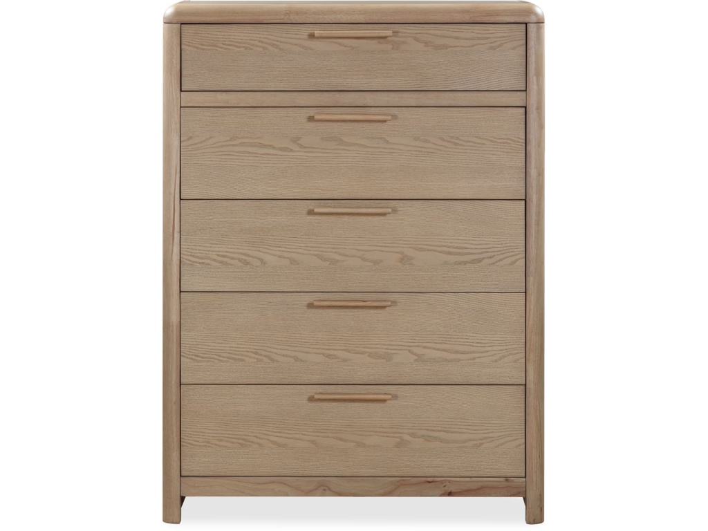 Furano Five Drawer Ash Wood Chest in Ginger - image 2