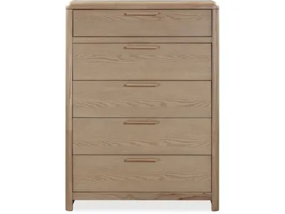 Furano Five Drawer Ash Wood Chest in Ginger
