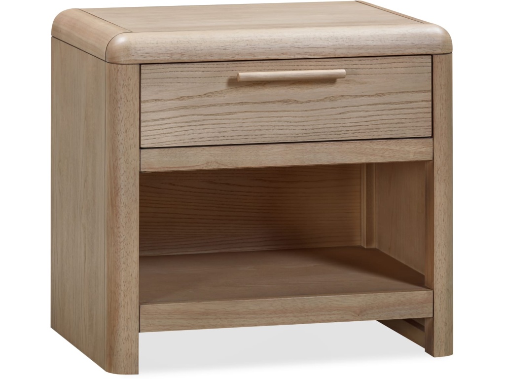 Furano One Drawer One Shelf Ash Wood Nightstand in Ginger - image 1