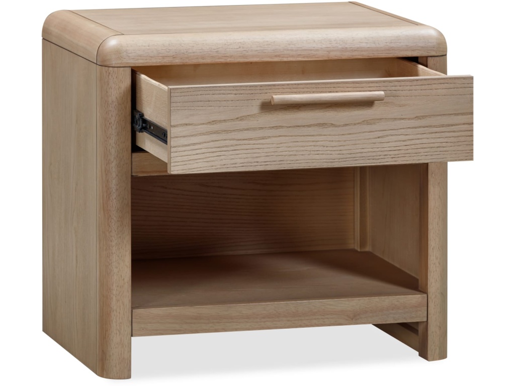 Furano One Drawer One Shelf Ash Wood Nightstand in Ginger - image 2