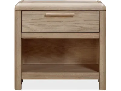 Furano One Drawer One Shelf Ash Wood Nightstand in Ginger