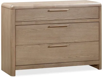 Furano Three Drawer Ash Wood Bachelor Chest in Ginger - Alternative View