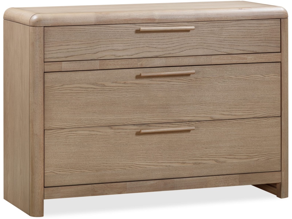 Furano Three Drawer Ash Wood Bachelor Chest in Ginger - image 3