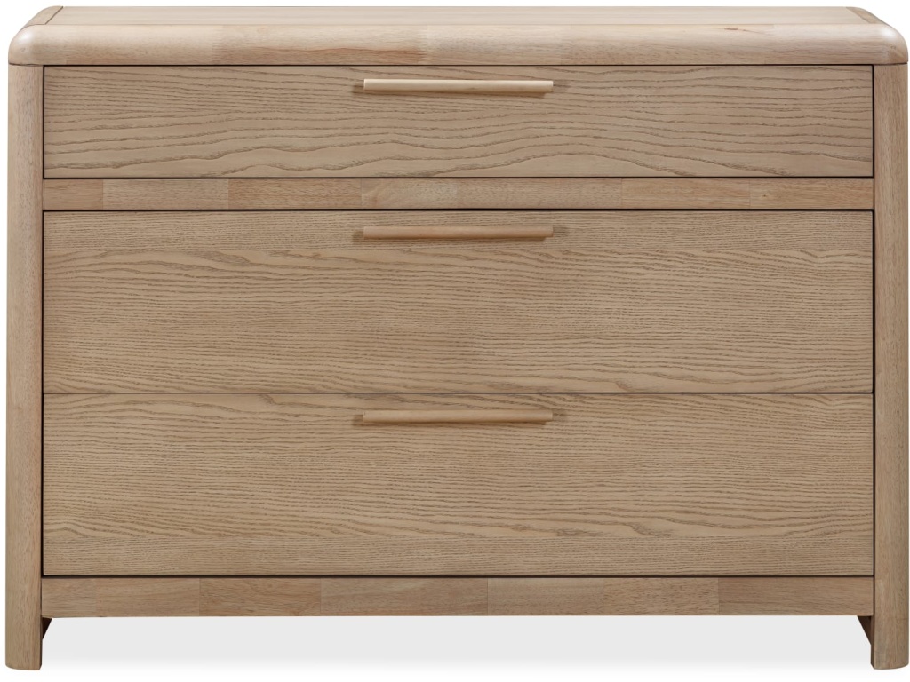 Furano Three Drawer Ash Wood Bachelor Chest in Ginger - main image