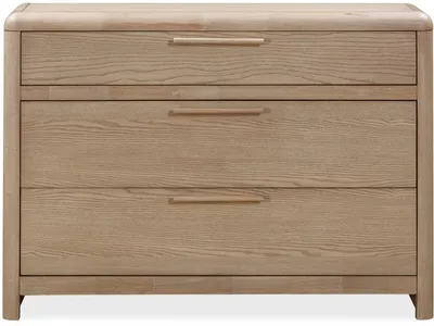 Furano Three Drawer Ash Wood Bachelor Chest in Ginger