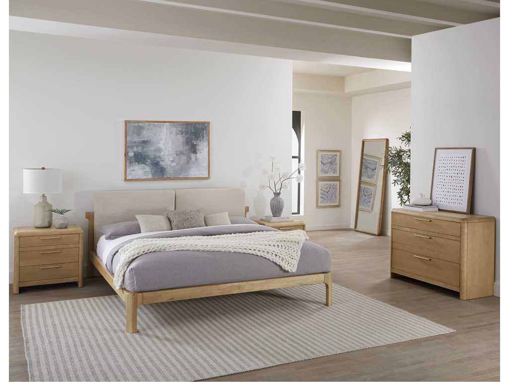 Furano Three Drawer Ash Wood Nightstand in Ginger - image 3