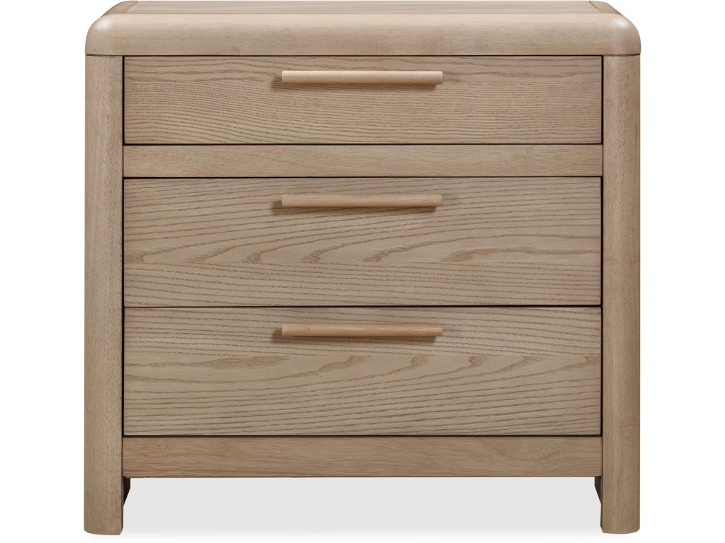 Furano Three Drawer Ash Wood Nightstand in Ginger - main image