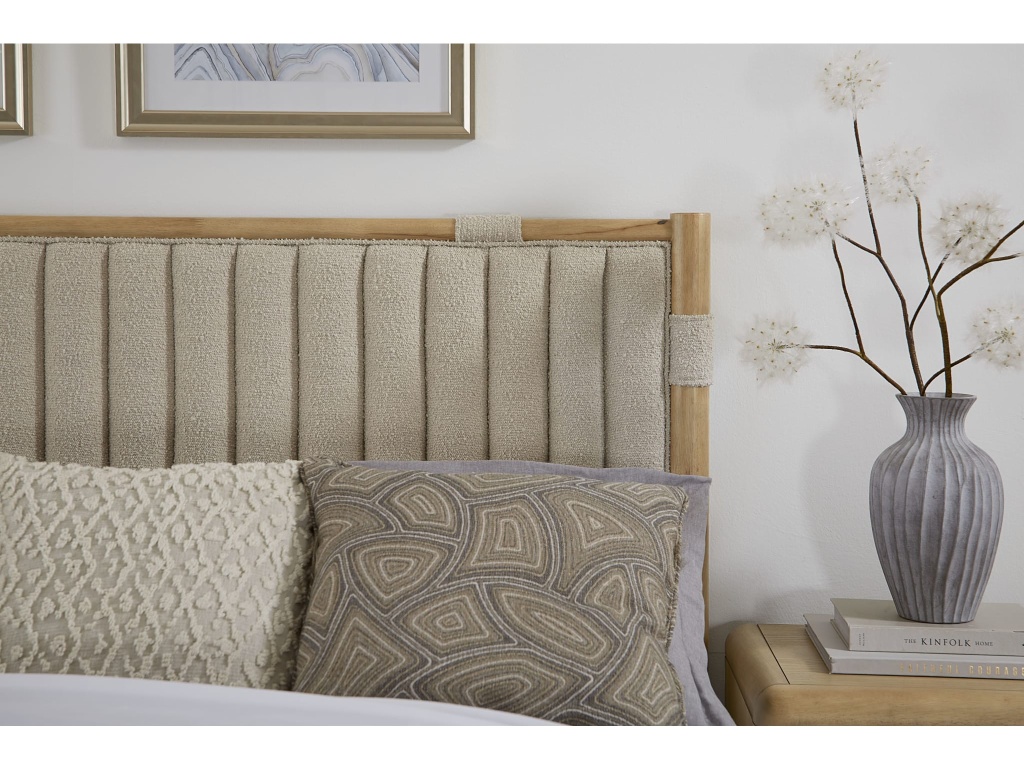 Furano Upholstered Panel Bed in Ginger and Brun Boucle - main image