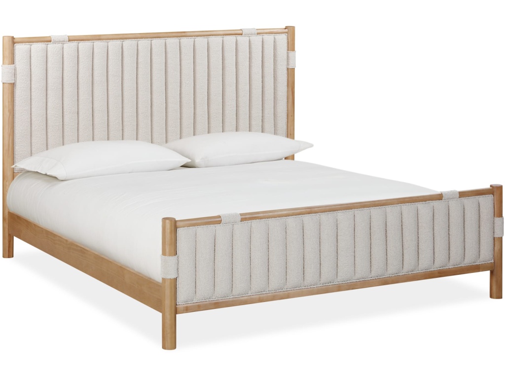 Furano Upholstered Panel Bed in Ginger and Brun Boucle - image 2
