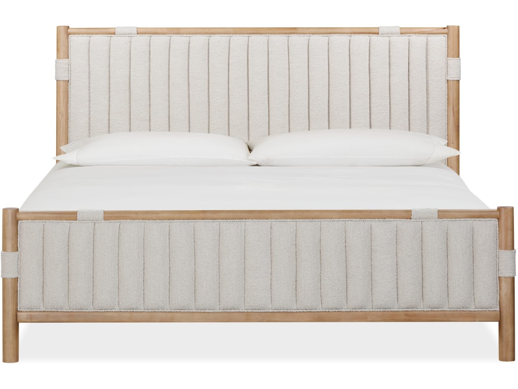 Furano Upholstered Panel Bed in Ginger and Brun Boucle - image 4