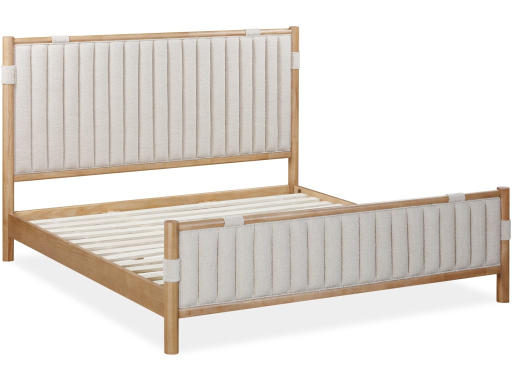 Furano Upholstered Panel Bed in Ginger and Brun Boucle - image 6