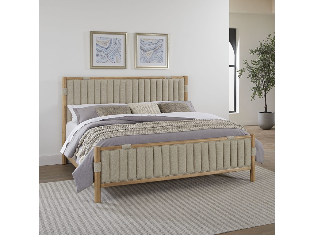 Furano Upholstered Panel Bed in Ginger and Brun Boucle - image 8