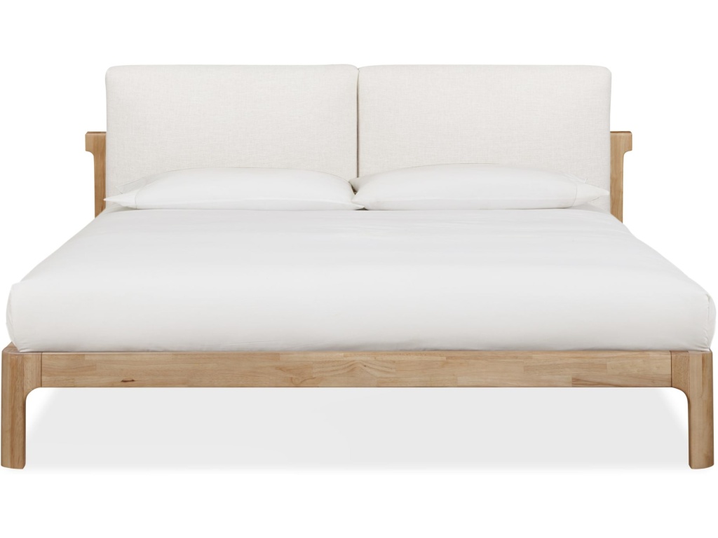 Furano Upholstered Two Cushion Platform Bed in Ginger and Natural Linen - image 2