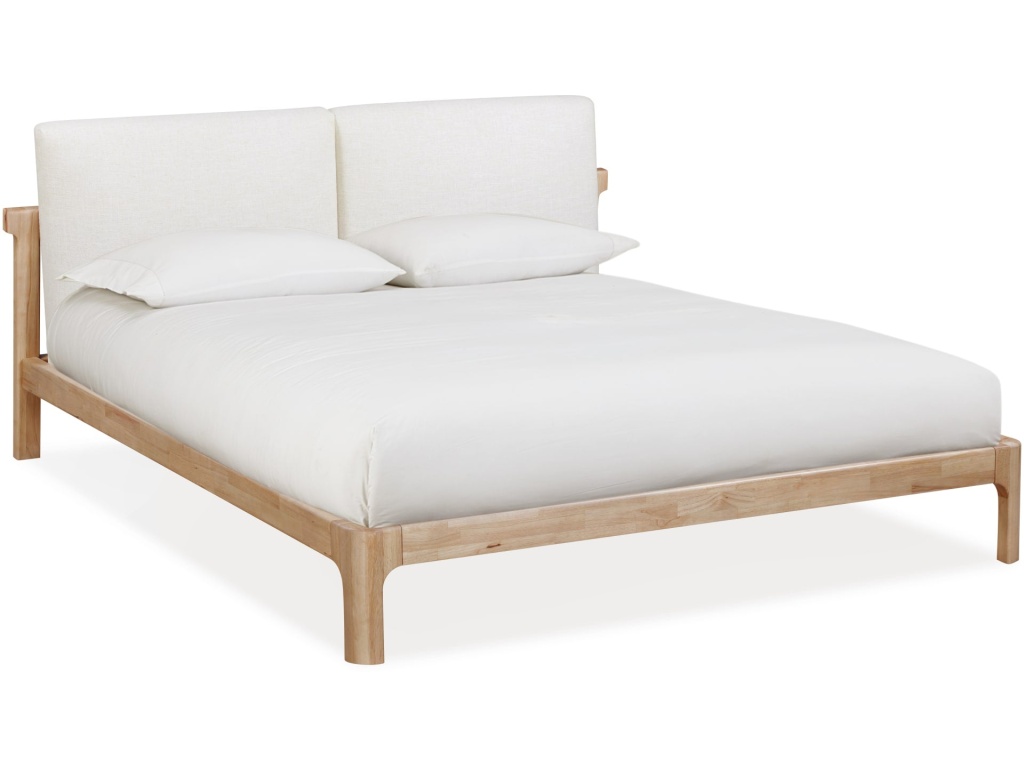 Furano Upholstered Two Cushion Platform Bed in Ginger and Natural Linen - image 3