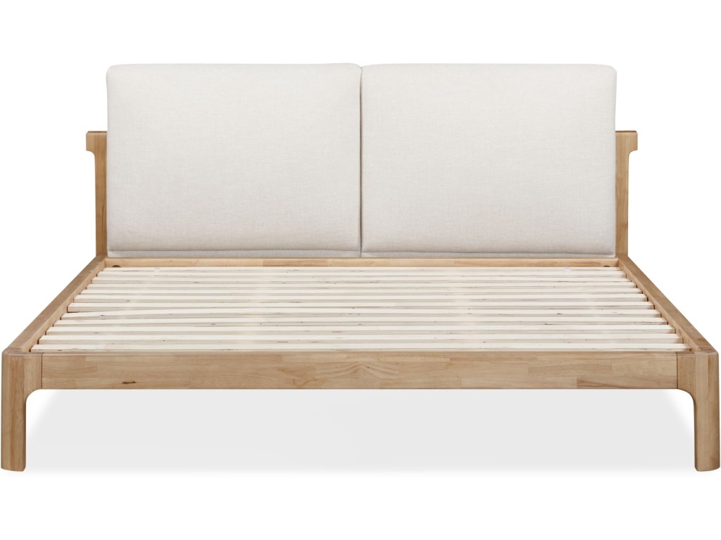 Furano Upholstered Two Cushion Platform Bed in Ginger and Natural Linen - image 5
