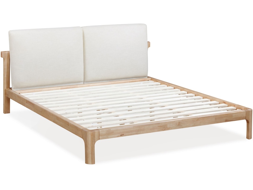 Furano Upholstered Two Cushion Platform Bed in Ginger and Natural Linen - image 6