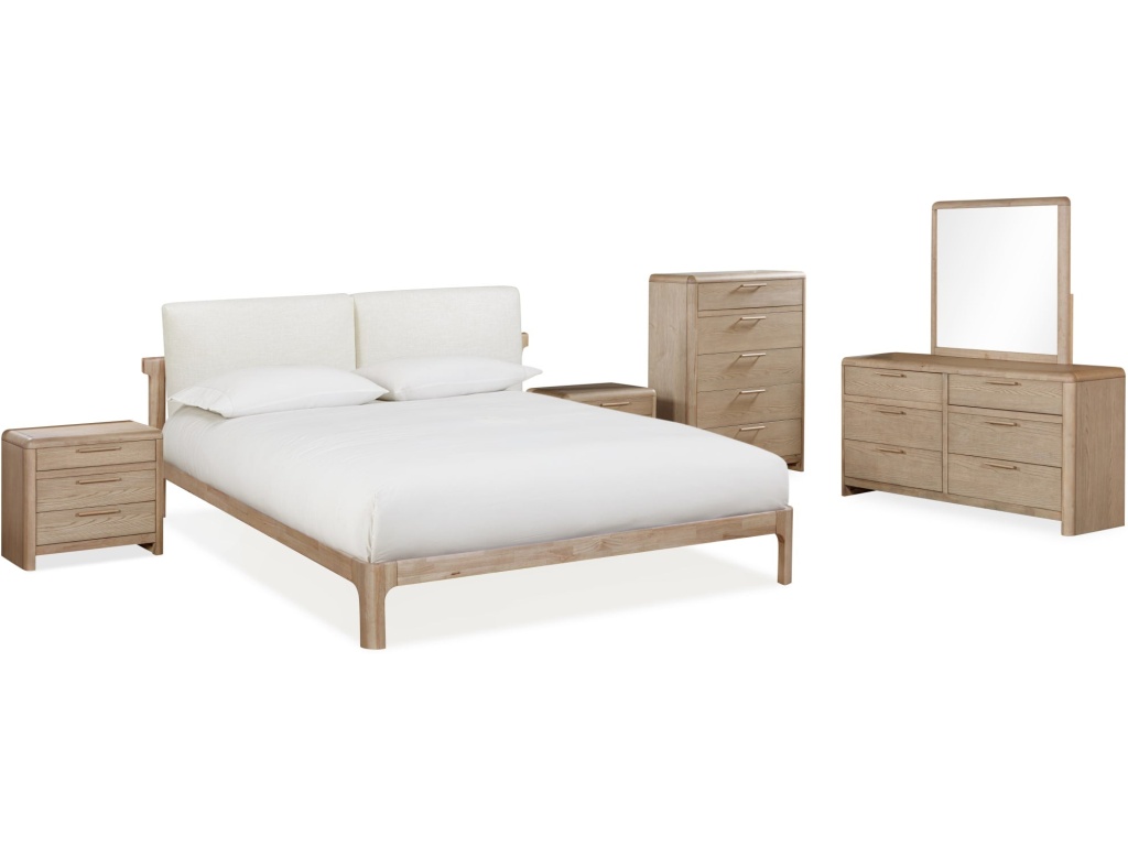 Furano Upholstered Two Cushion Platform Bed in Ginger and Natural Linen - image 8